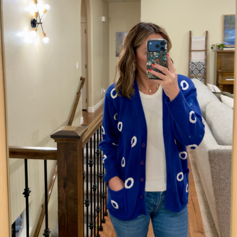 Nordstrom Royal Blue Knit Cardigan